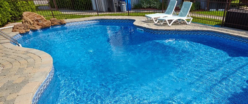 Pool in Cary, NC, with crystal clear water.