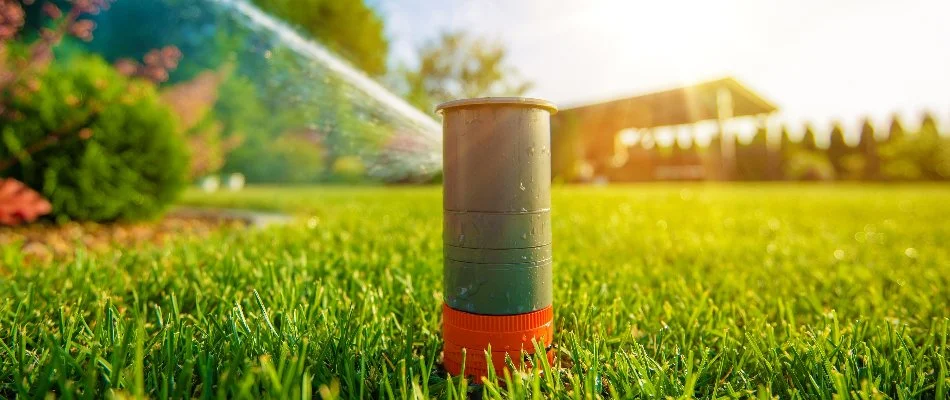 Sprinkler head on a property in Cary, NC.