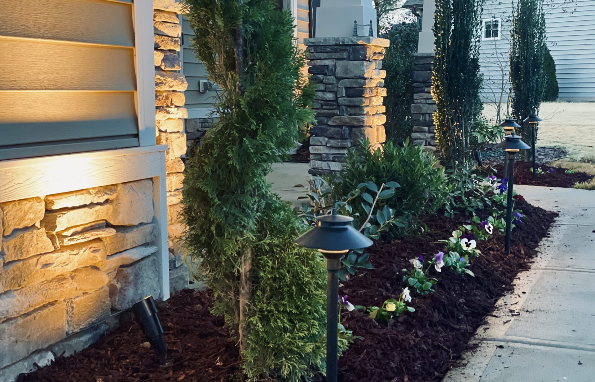 Agape Lawn Company Chapel Hill Accent Lighting Landscape Lighting