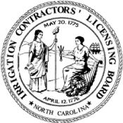 Badge Irrigation Contractors Licensing Board Nc